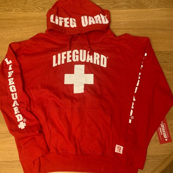 Popularity Products Other - Lifeguard Red Hoodie Adult 2XL NWT Official Licensed Pullover Sweatshirt